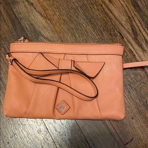 Peach colored wristlet
